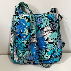 Vera Bradley Crossbody Bag in Camofloral Blue, Green, White, Black